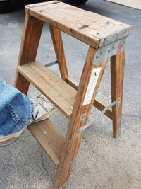 Two step,wooden ladder,solid.