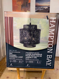 HAMPTON BAY LED Gazebo Hanging Lamp Battery Operated Black