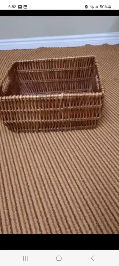 Old rectangle wicker basket, View more