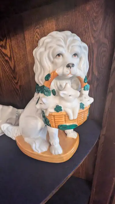 Porcelain Dog with piglets, View more