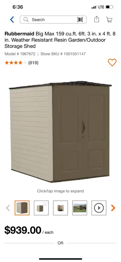 Rubbermaid Storage shed - NEW+WARRANTY, View more