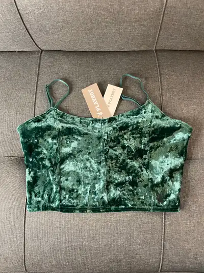 Playboy Velvet Green Croptop, View more