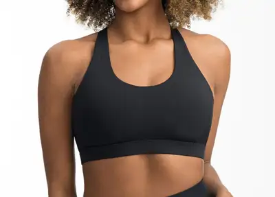 4-way stretch fabric, Adjustable back straps, Made with recycled fibers certified by the Global Recy...