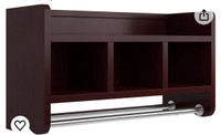 Alaterre Furniture Logan Bath Storage Shelf with Two Towel Rods,