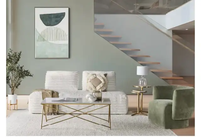 Coffee Table and matching side table genuine marble in Coffee Tables in Bedford - Image 5