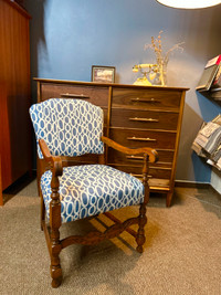 Mid-Century Chair with Modern Fabric