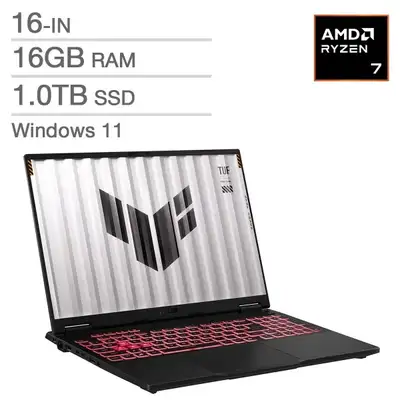 LAPTOP GAMING ASUS TUF A16/ 16"/ FA608UH-CS74-CB/ AMD Ryzen 7 260/ 16GB RAM /1TB SSD/ Win 11/ NVIDIA...