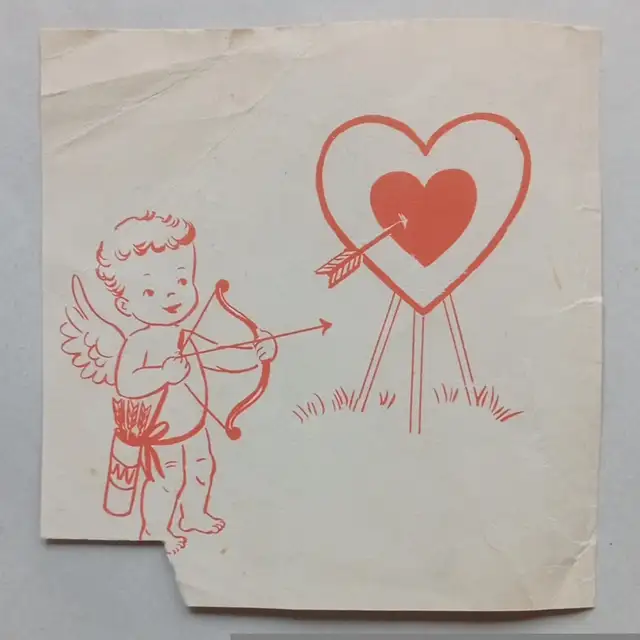 Vintage 1955 Anthropomorphic Peachy Plum Valentine Card in Arts & Collectibles in Owen Sound - Image 3