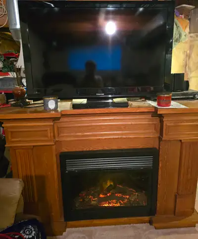 Fireplace stand tv fridge & glass wine, View more