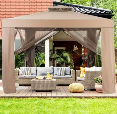 Enhance your outdoor living space with this gently used 10x10 gazebo, perfect for creating a shaded...