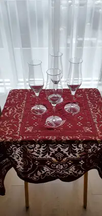 4 flutes à champagne en cristal ¨bohemia¨