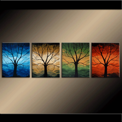 Winter Spring Summer Fall 64"x20" Original Painting, View more