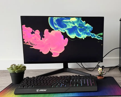 SAMSUNG 27-inch LED Monitor, Border-Less Design+Gaming Keyboard, View more