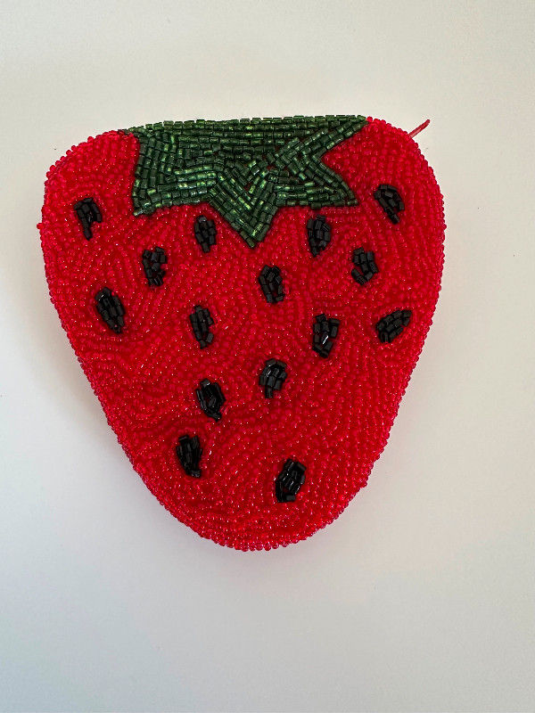 Strawberry Coin Purse - Glass Beaded in Women's - Bags & Wallets in Peterborough
