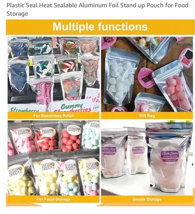 Stand up zipper pouch/bags reusable-sealable 50 pcs., View more