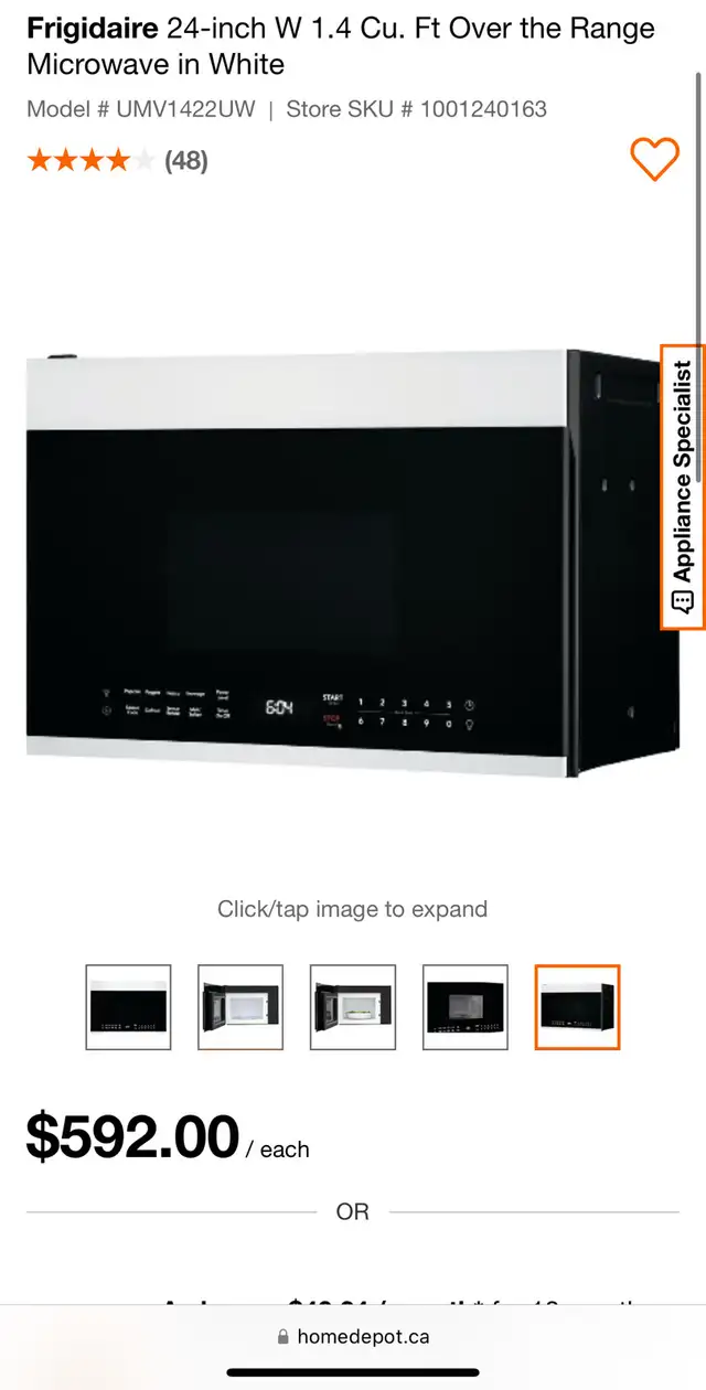over the range microwave white in Microwaves & Cookers in Markham / York Region - Image 3