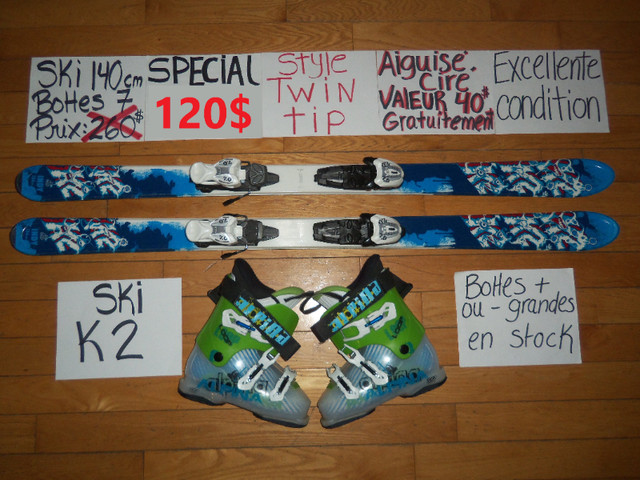 Ensembles kit de ski alpin et twin tip 130 140 cm dans Ski  à Drummondville - Image 4