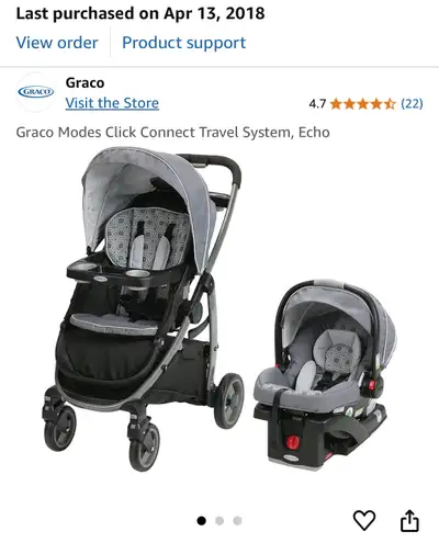 The infant car seat was manufactured in April 2017. Both the car seat and stroller are fully functio...