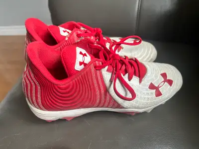 Under Armour Baseball Cleats White - Size 8.5 Red - Size 7.5 Pick Up Paradise $10 each