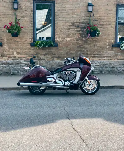 Eye-catching motorcycle and trailer combination ready for long-distance touring. Both very well main...