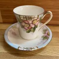 Antique Handpainted Nippon Porcelain Demitasse Cup & Saucer Set
