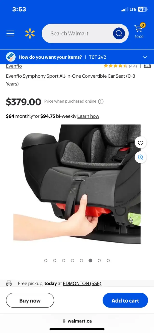 Evenflo Symphony Sport All-in-One Convertible Car Seat in Other in Edmonton - Image 7