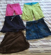 Girls size M pants, shorts, skorts & skirt - 9 pieces