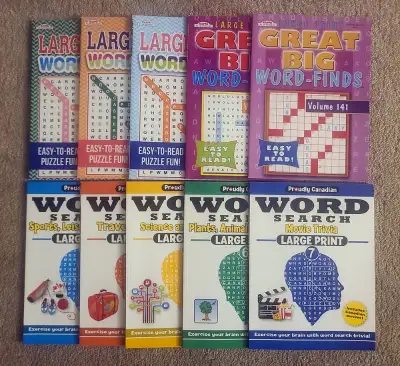 Large Print Word-Finds Search Brain Puzzles - hunt trivia memory, View more