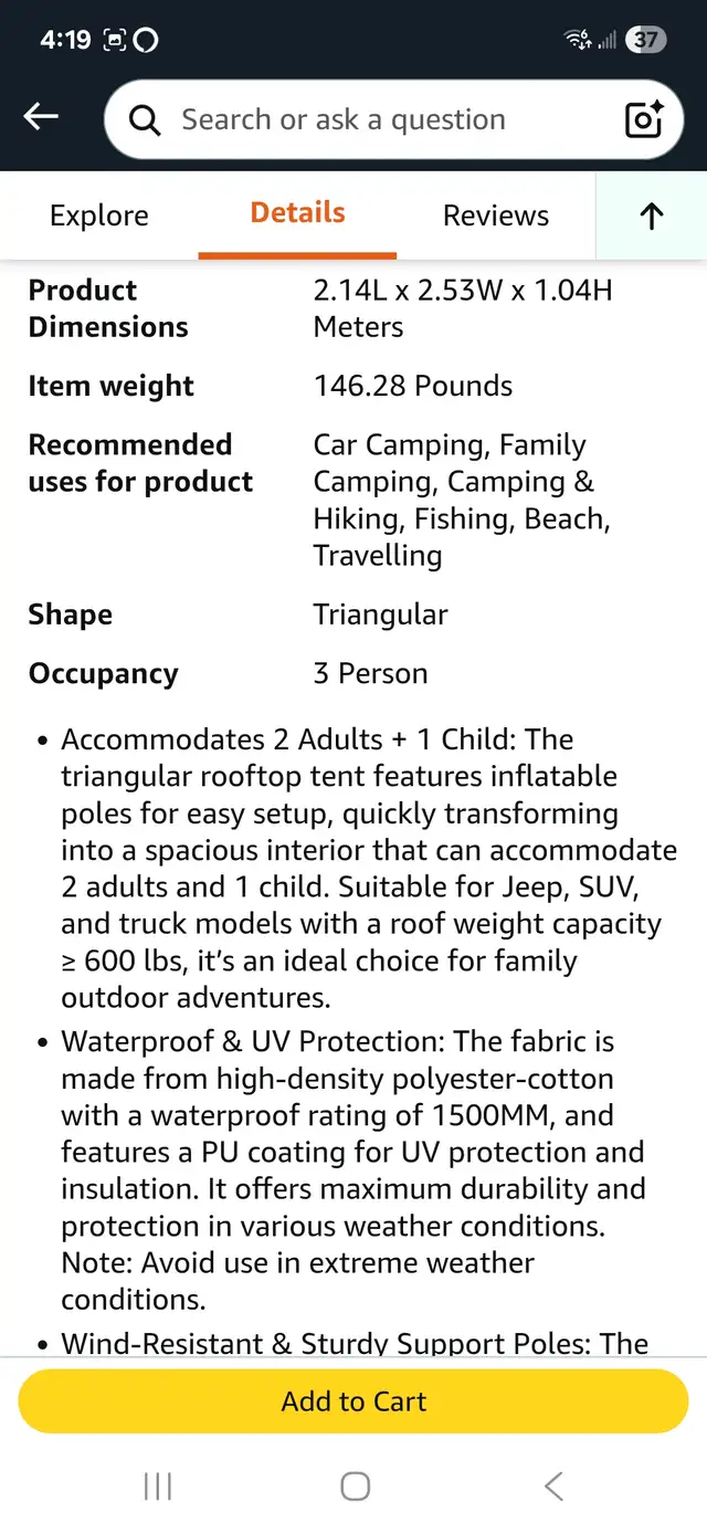 Northern Ridge Hard Rooftop Tent with Adarac Rail System63826839607937123