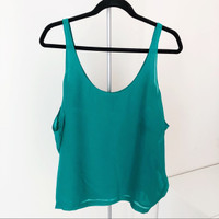 NEW - Guess - Women's Emerald Green Sleeveless Blouse (Size M)