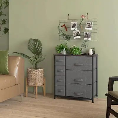Dresser for Bedroom with 7 Drawers, Chest of Drawers with Metal, View more