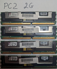 4 Server memory RAM DDR2 2G PC2-5300 kvr667d2d8f5 667mhz