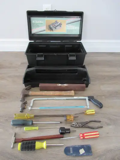 19" Toolbox with Tray and Assorted Tools - PRICE FOR EVERYTHING, View more