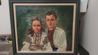 Ukrainian boy and girl oil portrait painting by Tkazc Gregoire.