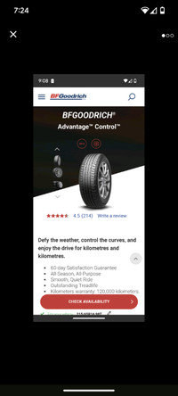 BFGoodrich advantage control tires