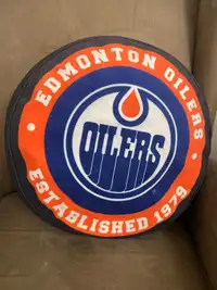 Edmonton Oilers Puck Throw Pillow
