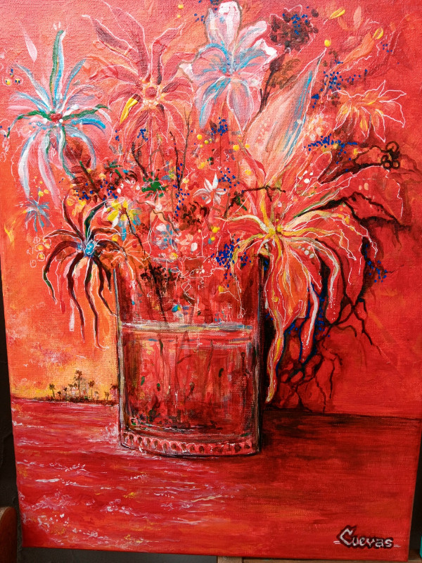"Tropical Vase"- 16 x 12 in in Arts & Collectibles in Mission