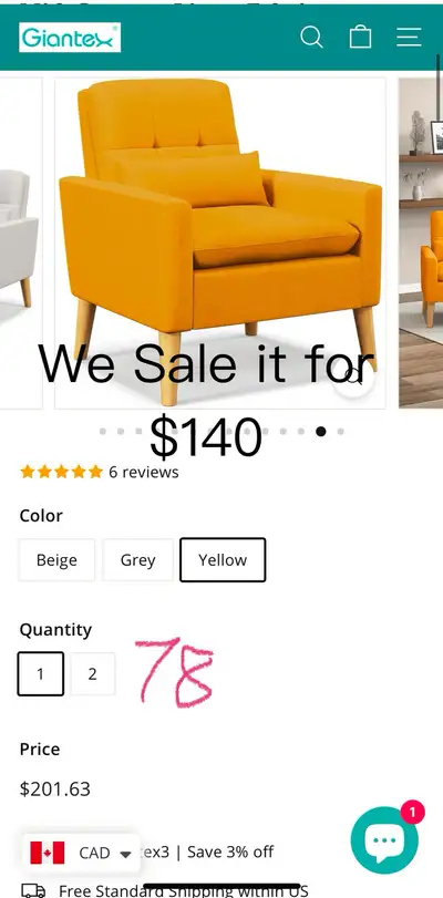 Modern Accent Chair, Mid-Century Linen Fabric Armchair, View more