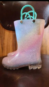 Girls Glitter Rainbow Rainboots