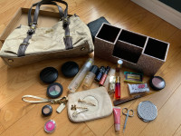 Makeup, Coach purse, wristlet organizer all for $25