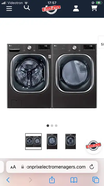 À VENDRE : Ensemble Laveuse + Sécheuse LG, View more