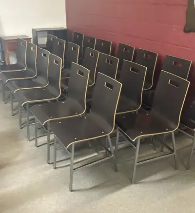 $49 ea. (20) available. Refresh your space with these sturdy cafe or restaurant chairs! Each chair f...