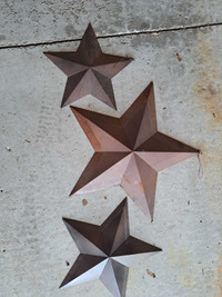 Set of 3 decorative metal stars 