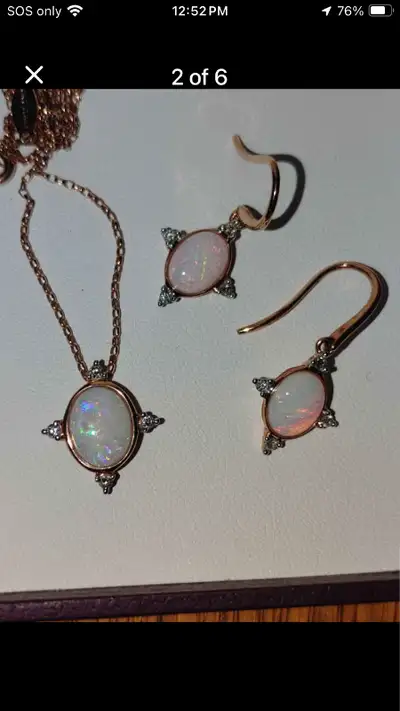 10kt Rose gold opal earring and necklace set. $300. Paid $800 for the earrings alone last year. From...