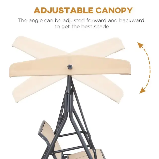 Beige 3-Seater Swing Chair Covered Garden Hammock A-Frame in Patio & Garden Furniture in Markham / York Region - Image 5