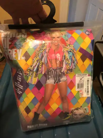 Harley Quinn birds of prey costume  size large, View more