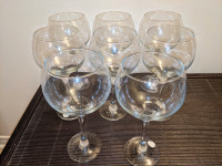 8 Large Crystal Clear Wine Glasses Made in Turkey (Take all for