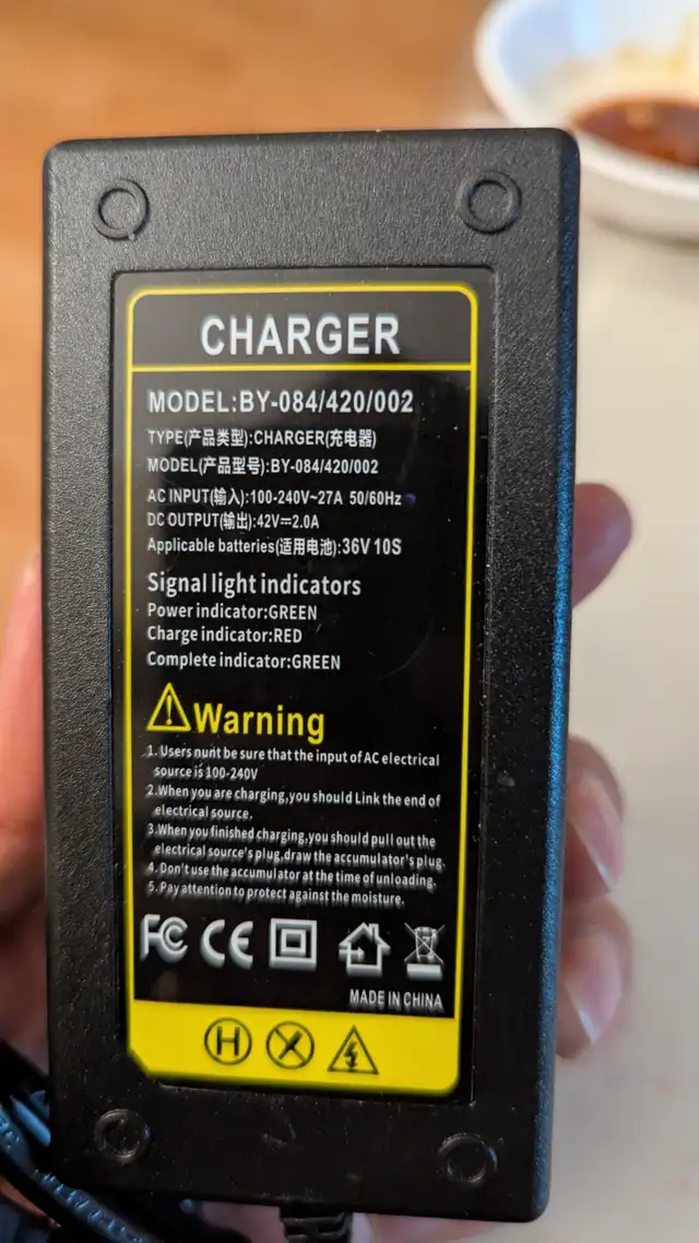 42v Power Charger for ebikes or scooters, tip 5.5mm or 8mm in General Electronics in Oshawa / Durham Region - Image 5
