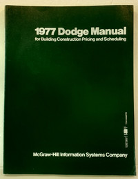 1977 DODGE MANUAL for Building Construction Pricing & Scheduling