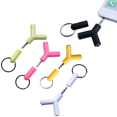 3.5mm Stereo Audio 2 Way Y-Splitter Keyring, View more